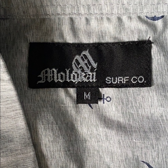 Molokai Button Up Collar shirt in Gray with Anchor - Picture 5 of 5